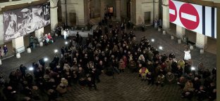 Inauguration de l'exposition « Guernica 1937 – Ukraine 2022 » dans la cour d'honneur de l'université Paris 1 Panthéon-Sorbonne, 24 février 2023