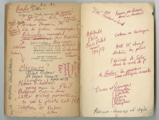 Field’s personal copy of the Kahnweiler’s interviews with Francis Crémieux, Mes Galeries et mes peintres (1961), annotated endpapers